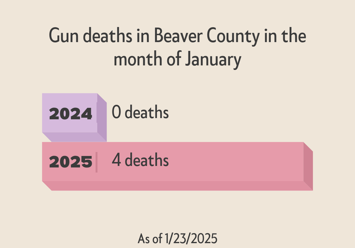 On the rise: In January 2024, there were no gun deaths reported in Beaver county. Recent events of violence in the area show causes for concern.